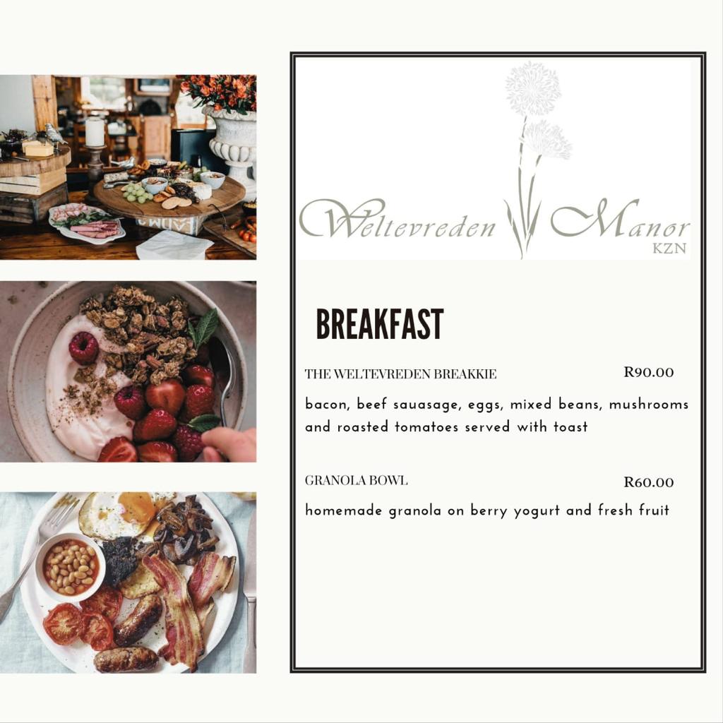 Weltevreden Manor breakfast